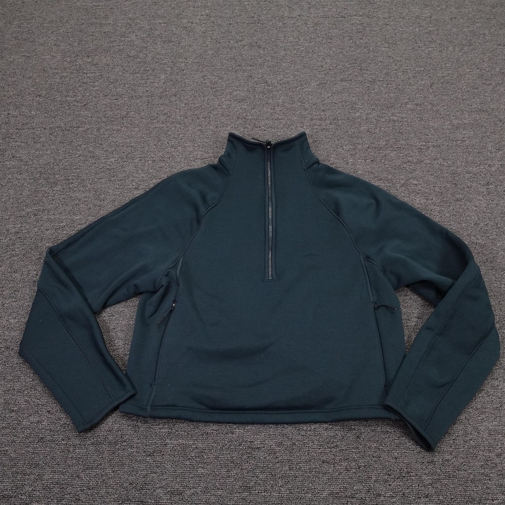 Athleta Sweatshirt Womens XXS Green Fleece 1/4 Zip Mock Neck Pullover Athletic